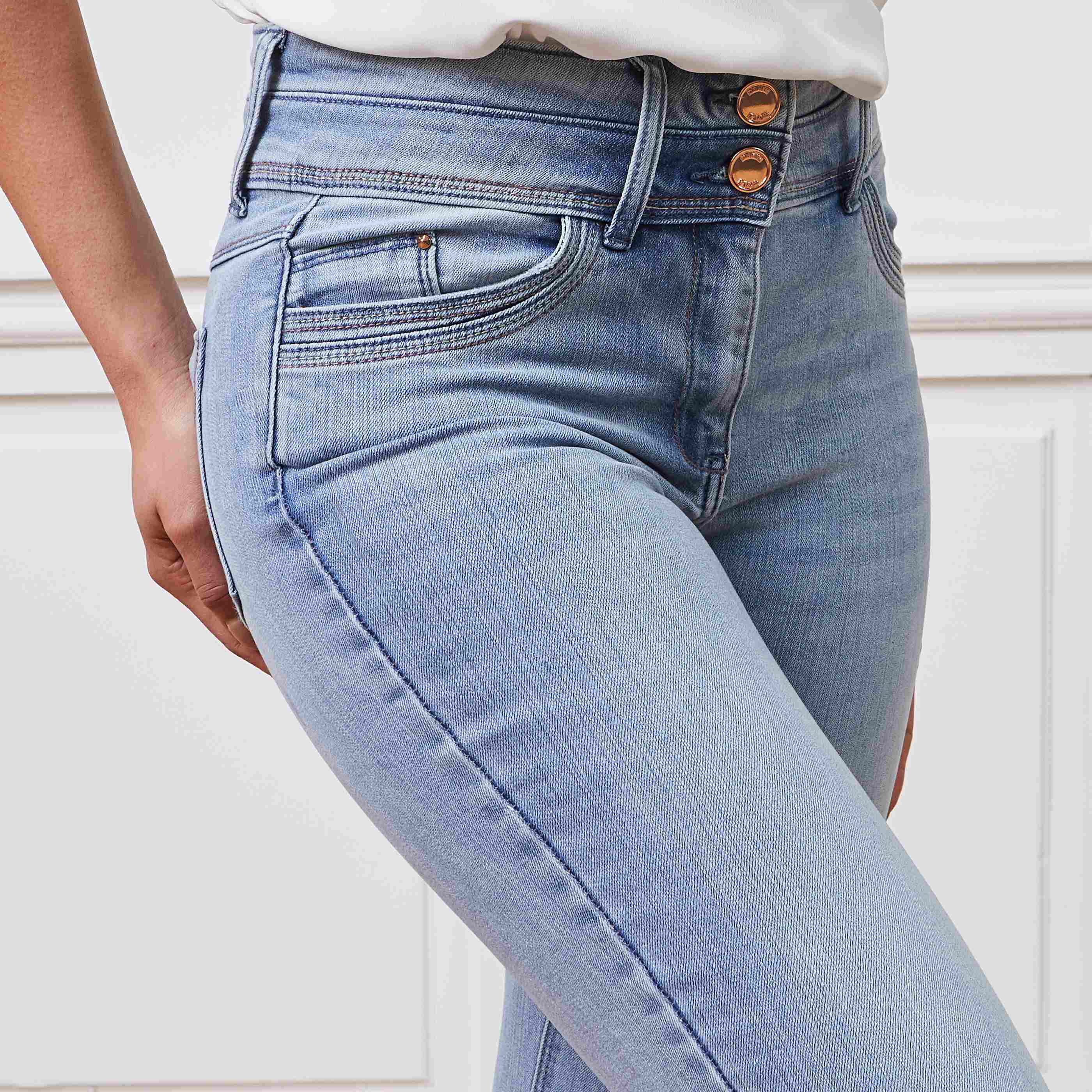 Jean raccourci taille haute HANOI femme - LIGHT STONE