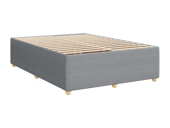 Sommier à lattes de lit avec matelas Gris clair 160x200cm Tissu