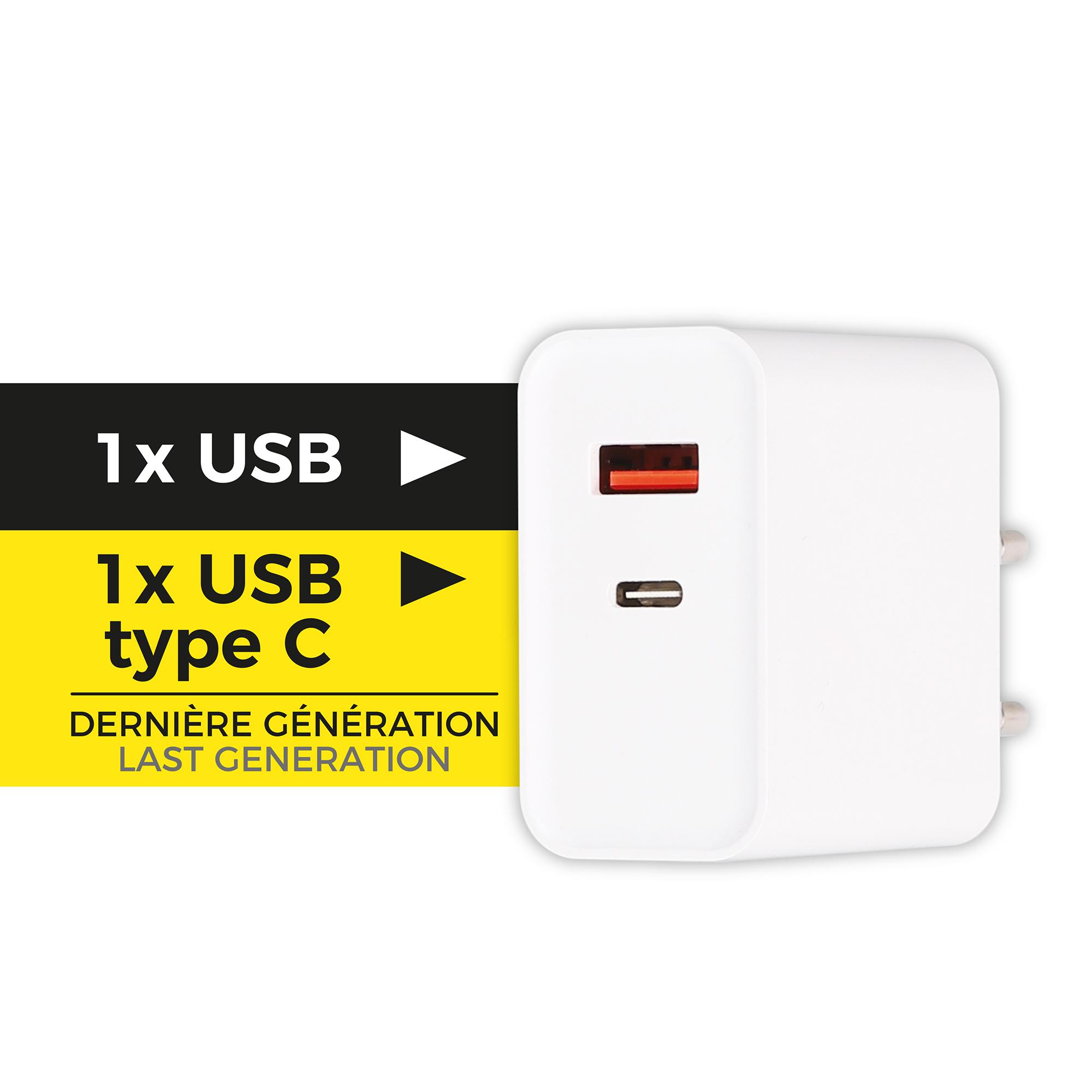 CHARGEUR SECTEUR USB TYPE C 3A