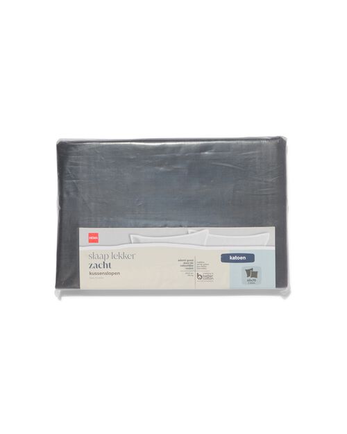 2 taies d’oreiller coton doux 60x70 gris foncé