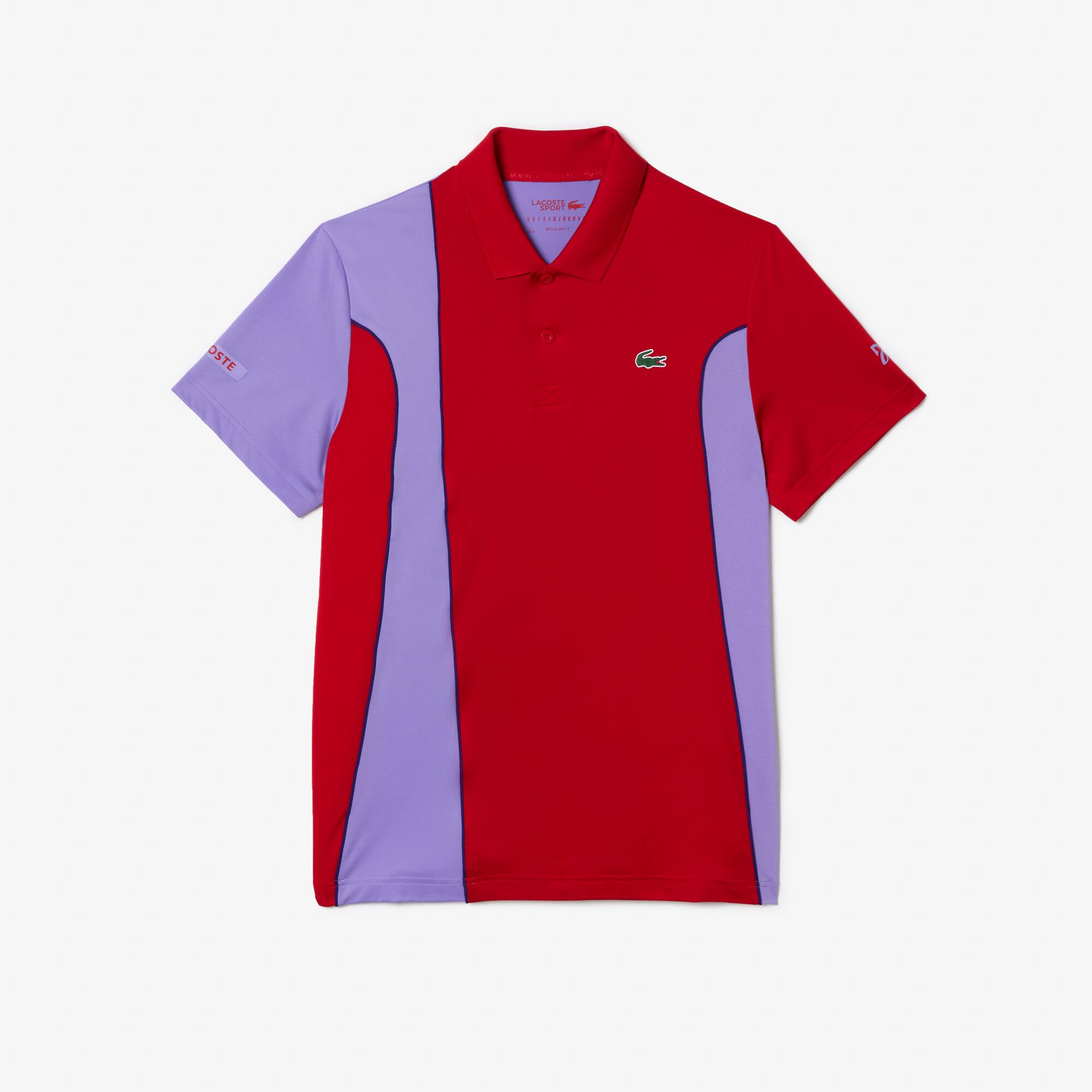 Colour-Block-Poloshirt LACOSTE SPORT x Novak Djokovic Kurze Ärmel - Rot - Lacoste - Herren
