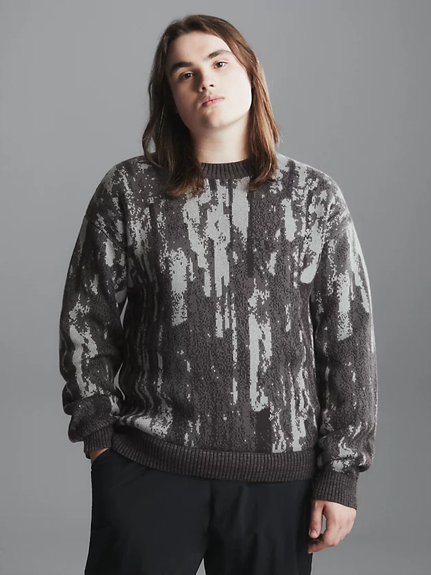 Suéter de malha jacquard de algodão