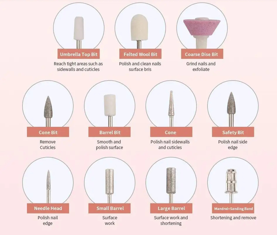 (12in1) Elektrische USB Nagelfräse Nagelpflege Polierwerkzeug Maniküre Pediküre Set - Lila