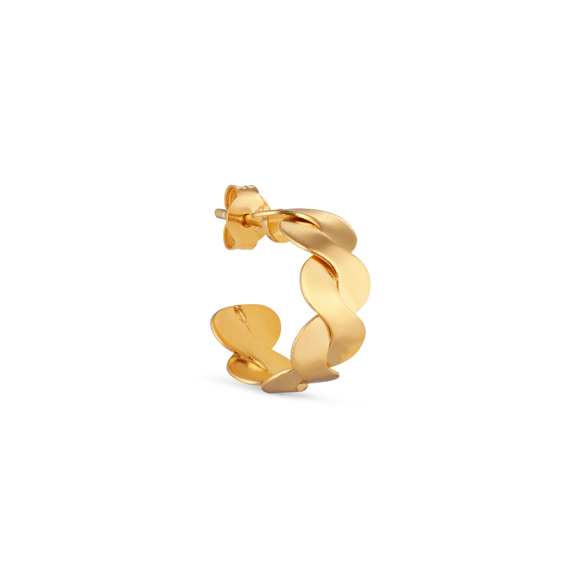 Jane Kønig  Small Wavy hoop - forgyldt