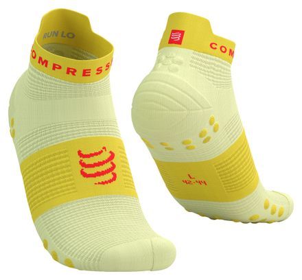 Chaussettes Compressport Pro Racing V4.0 Ultralight Run Low Jaune/Rouge