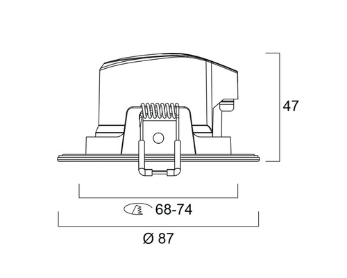 LED inbouwspot, dimbaar, IP65, 7W, 500 lm, 2200-3000 K, wit/mat, Ø 8,7/6,8-7,4 cm, 230 V