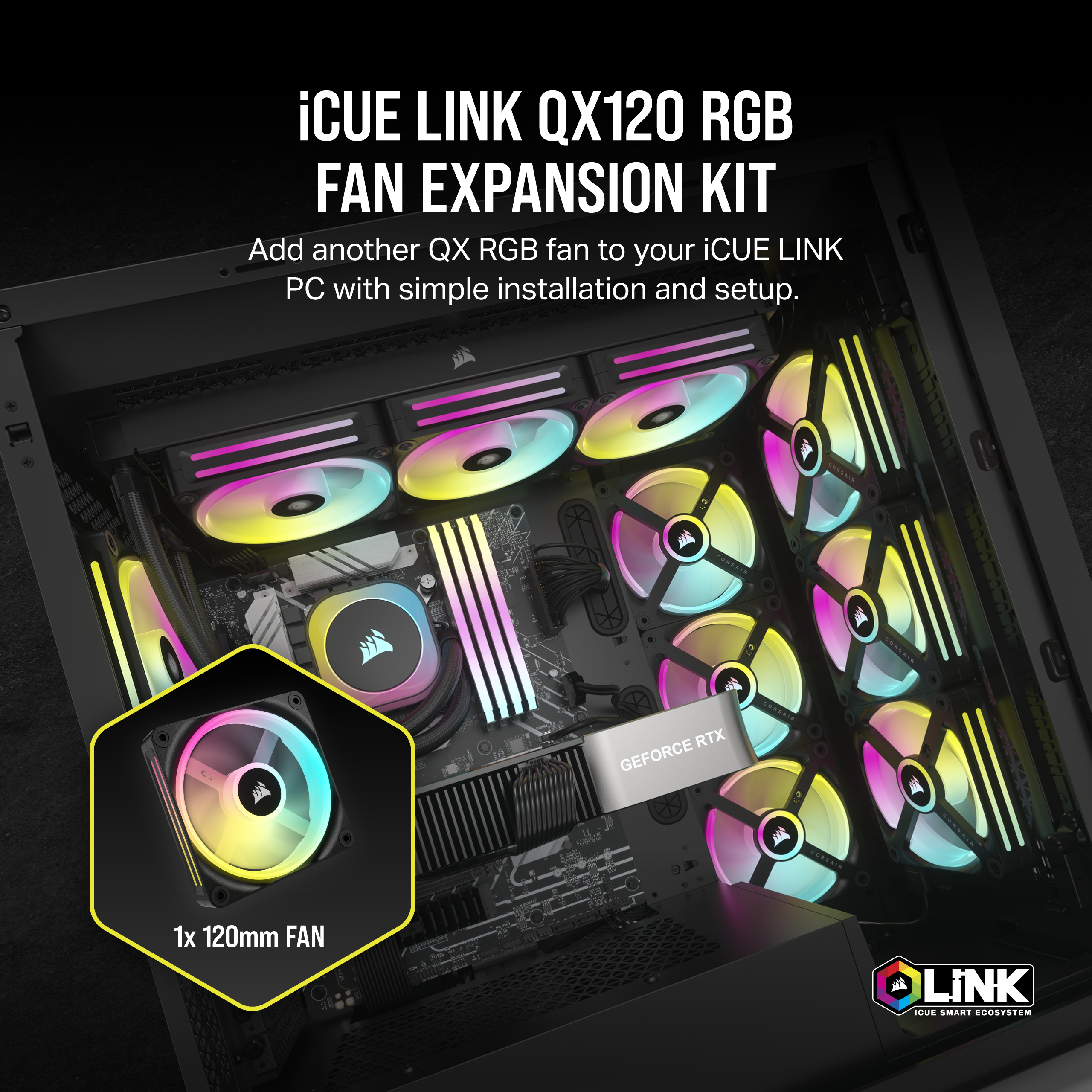 Corsair Kit d'extension QX140 - 140mm - Noir