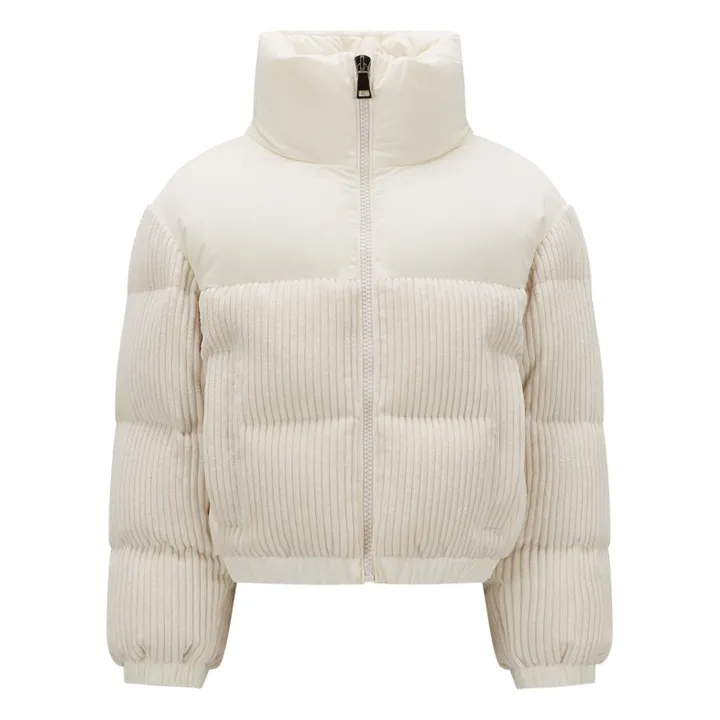 Moncler Doudoune Velours Côtelé  | Blanc