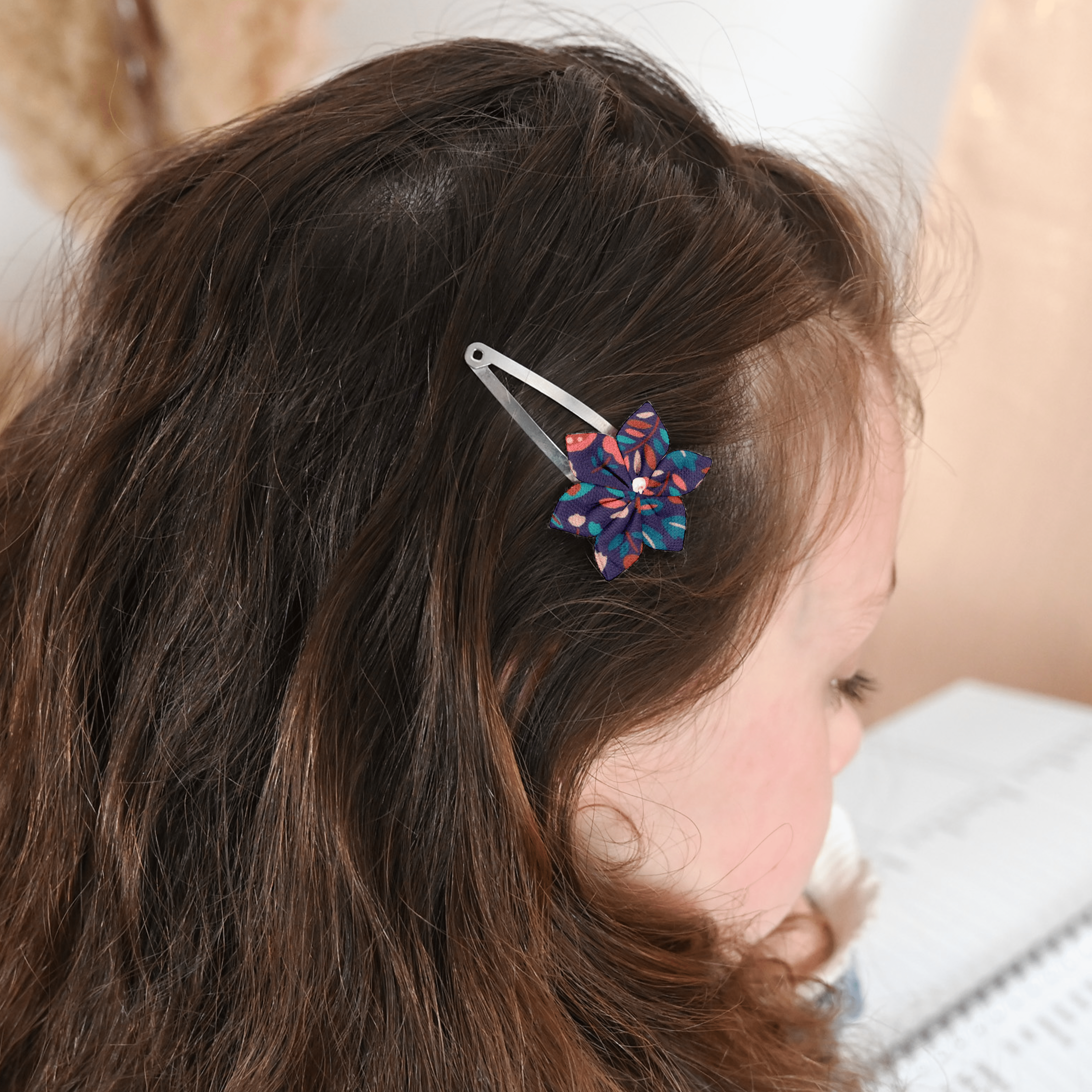 Barrette Clic-Clac Fleur Étoile Huppette Fleurie