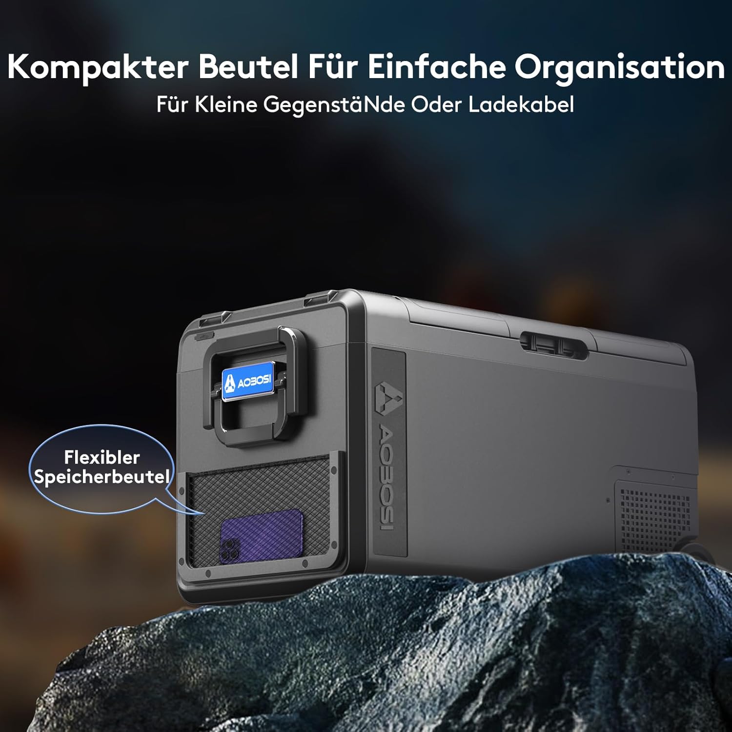 AAOBOSI Kompressor Kühlbox 38L, Kühlbox Auto -20°C bis 20°C, Robuste Kühlbox 12V 230V für Autos, Lastwagen, Boote, Wohnmobile, Camping und Angeln