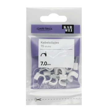 KARWEI kabelclip wit 7 mm (15 stuks)