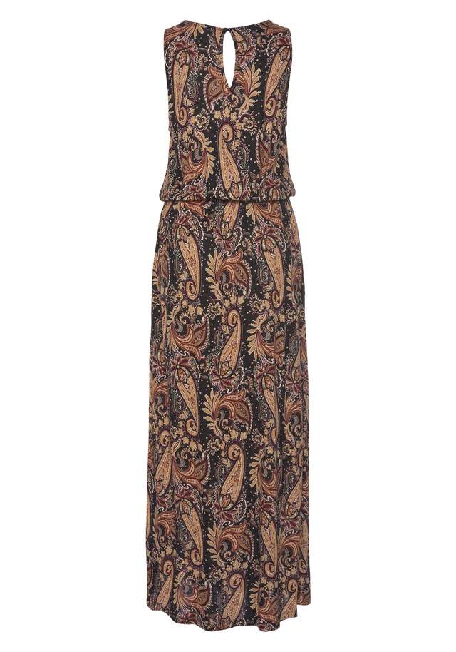 LASCANA Maxikleid Seitennahttaschen mit Paisleyprint und Schlitz, Sommerkleid mit Taschen, Strandkleid