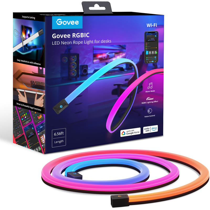 Govee LED-Neon-Lichtschlauch, Wi-Fi + Bluetooth, 2 m, multicolor