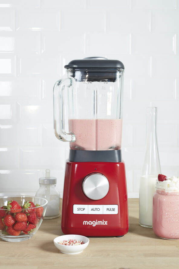 Magimix Power blender rød 1,8 liter Rød, transparent, sort