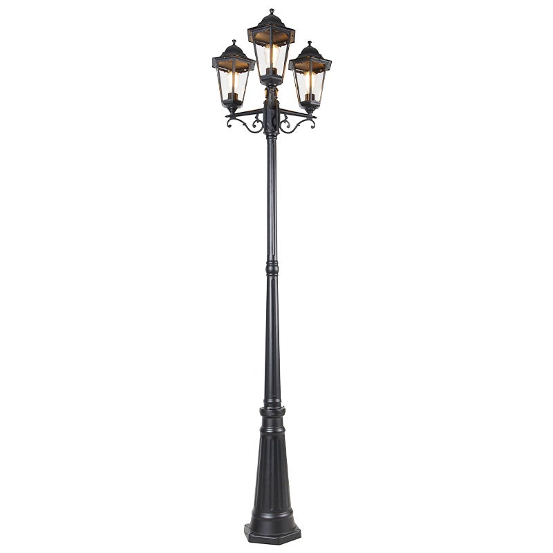 Buitenlantaarn, zwart, 220 cm, 3-lichts, IP44 - Havana