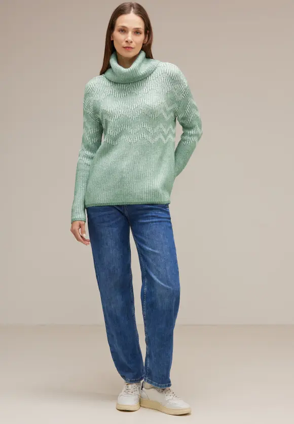 Rollkragenpullover - gentle green melange