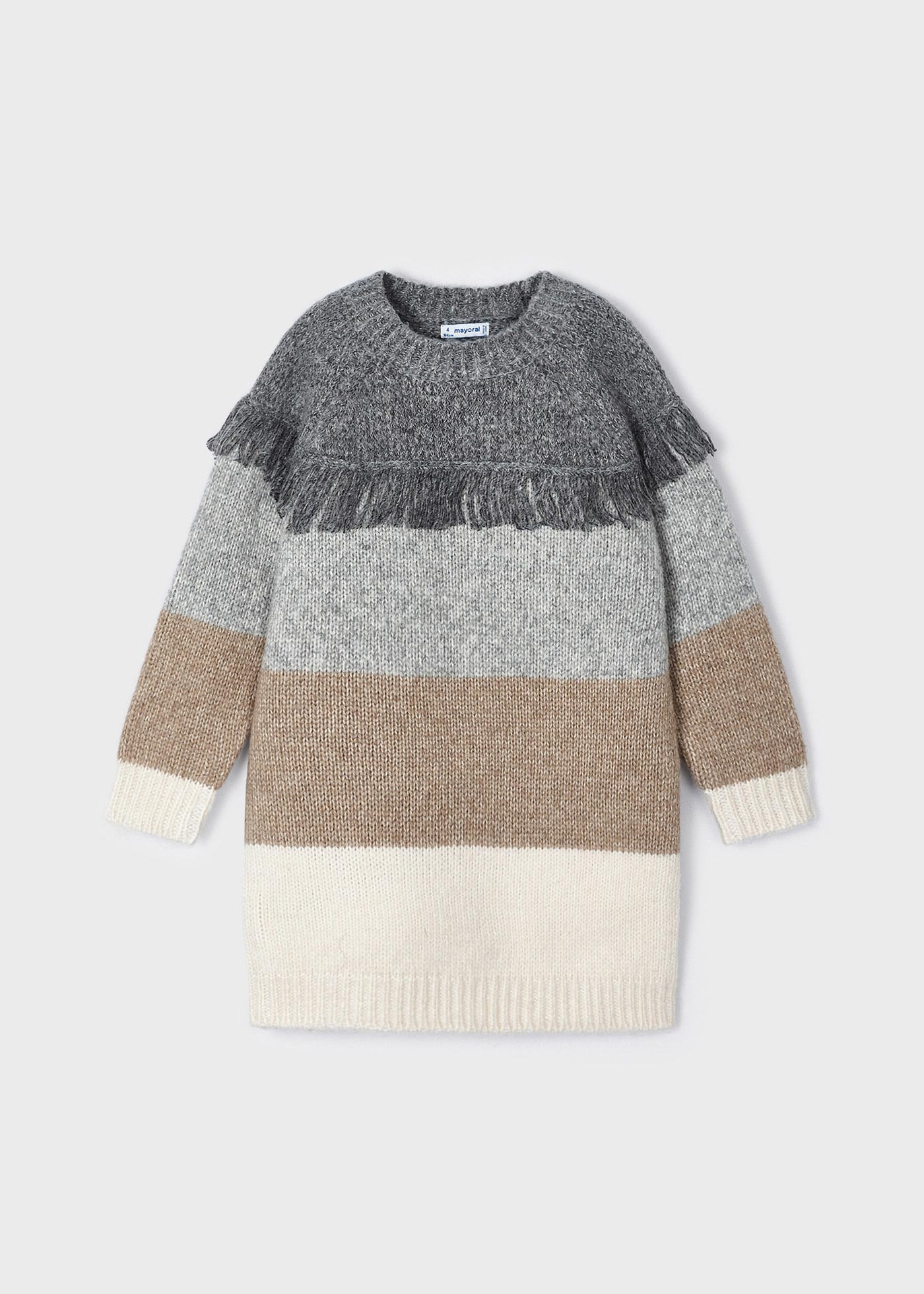 Vestido infantil de malha de poliéster reciclado