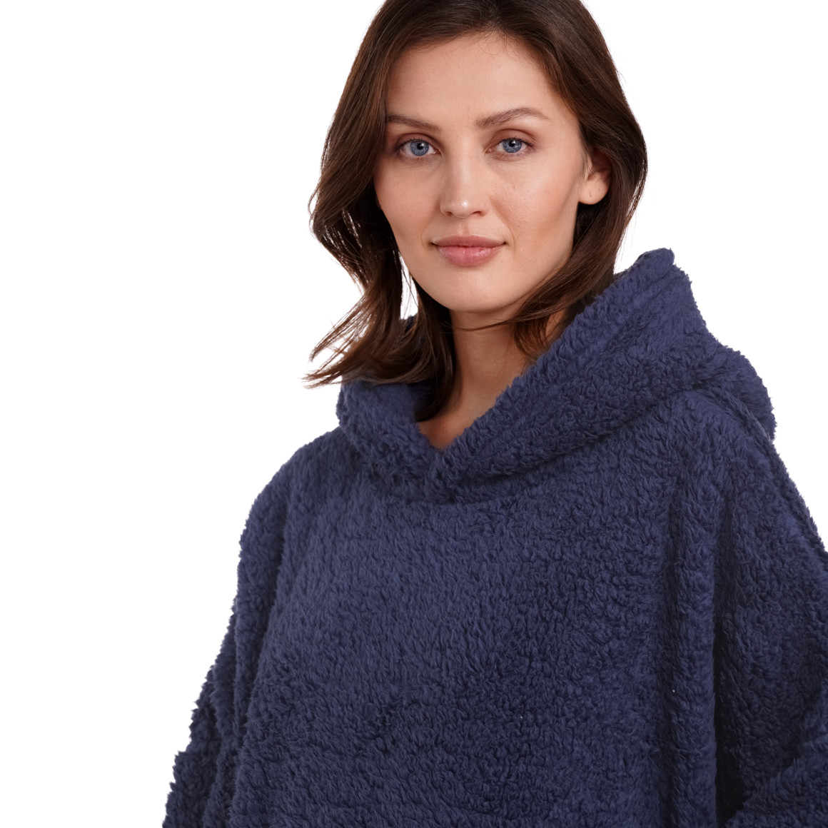 Gina Benotti Damen Hoodie-Decke aus weichem Plüsch dunkelblau