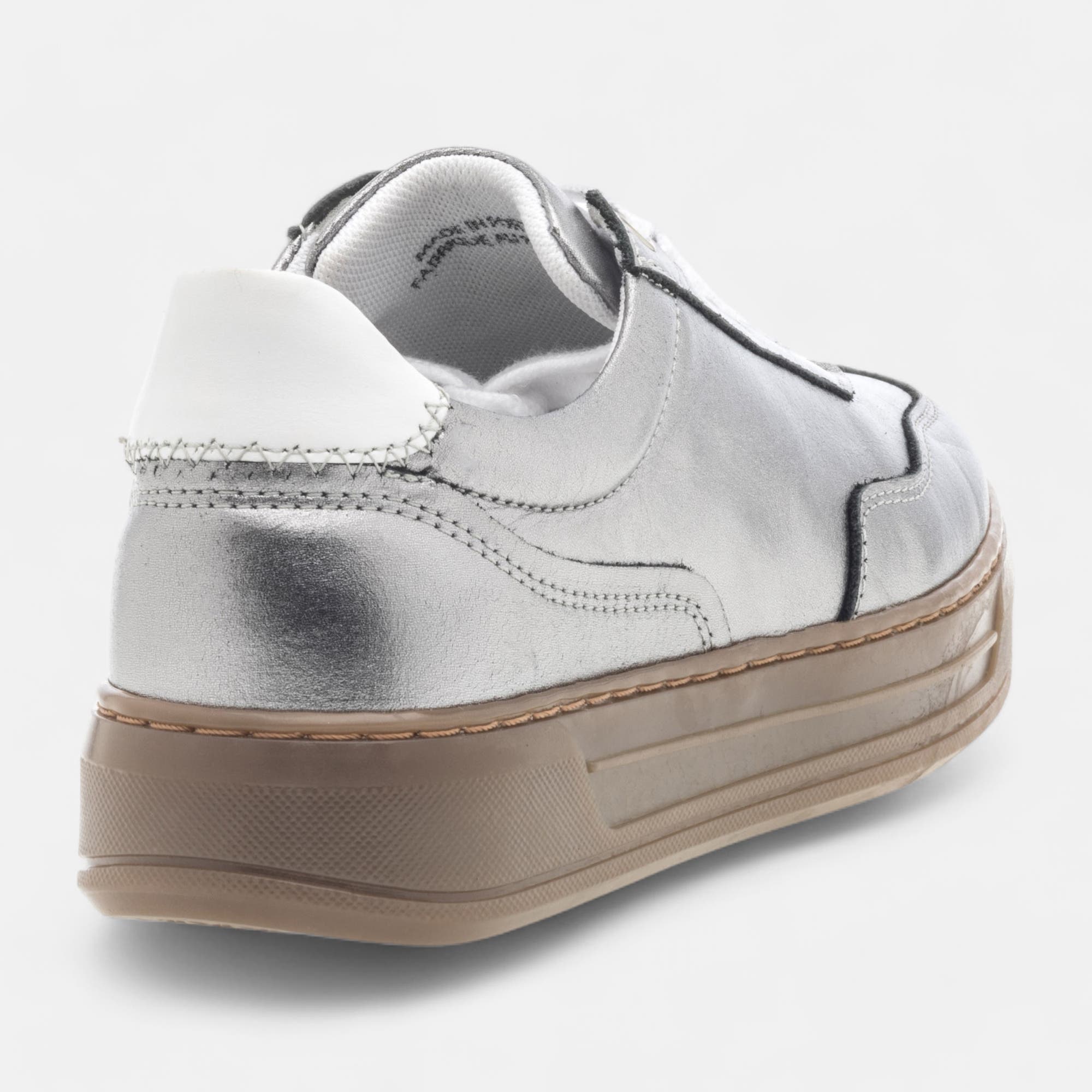 Baskets basses Femme en cuir plomb