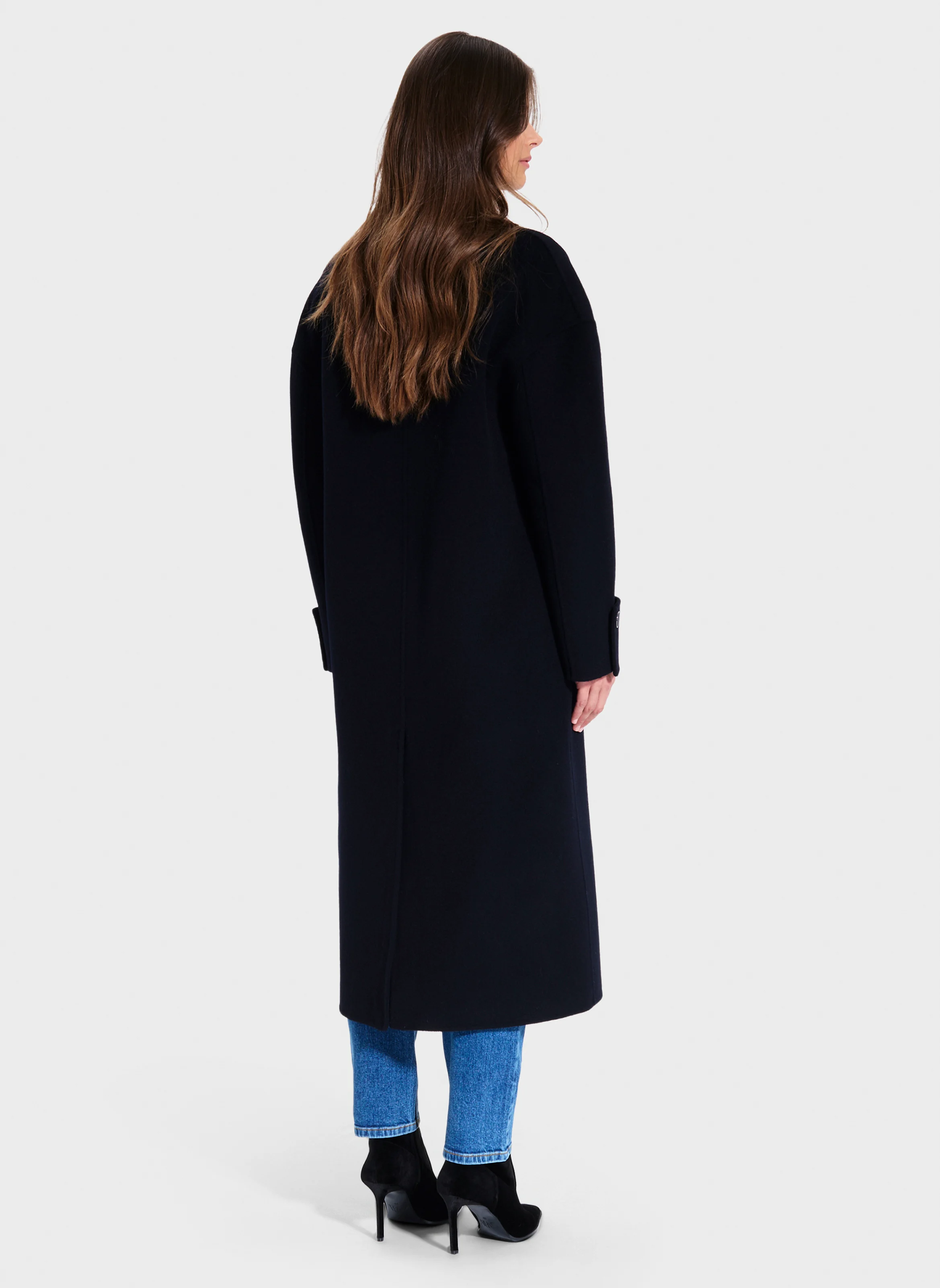 MEMPHIS - Manteau col tailleur en laine mélangée | Bleu