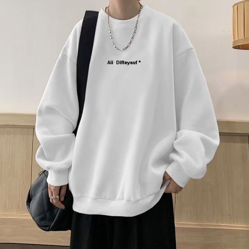 Macho - Oversized sweatshirt met ronde hals en tekstprint en verlaagde schouders