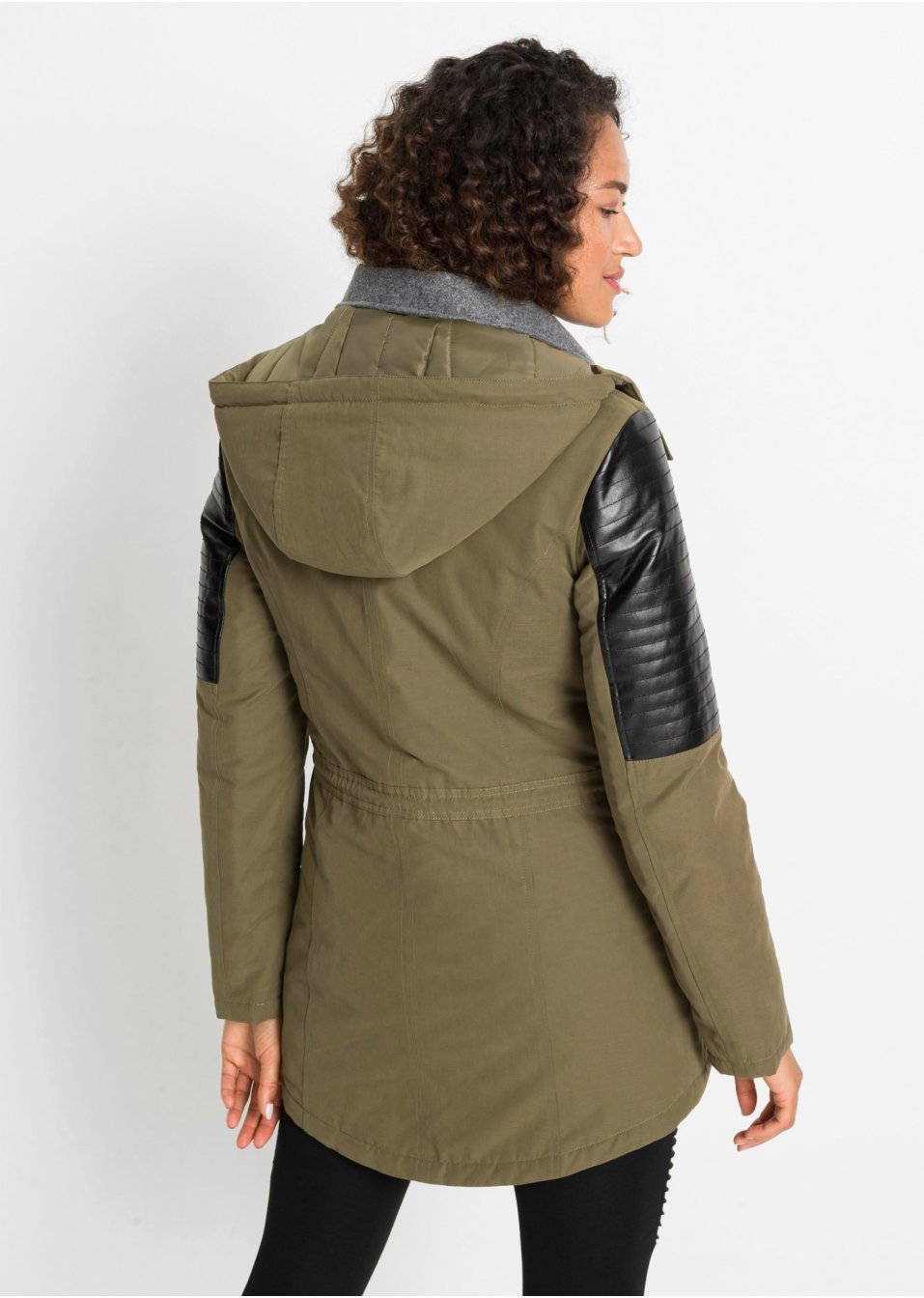 Parka à empiècements contrastants