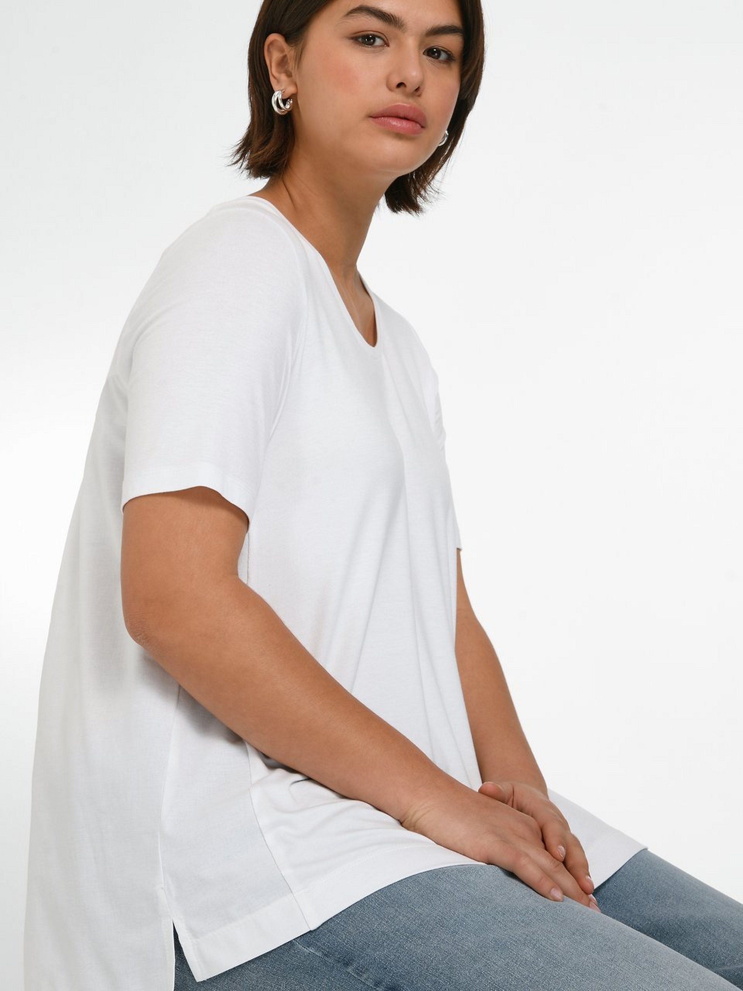 Rundhals-Shirt mit 1/2-Arm