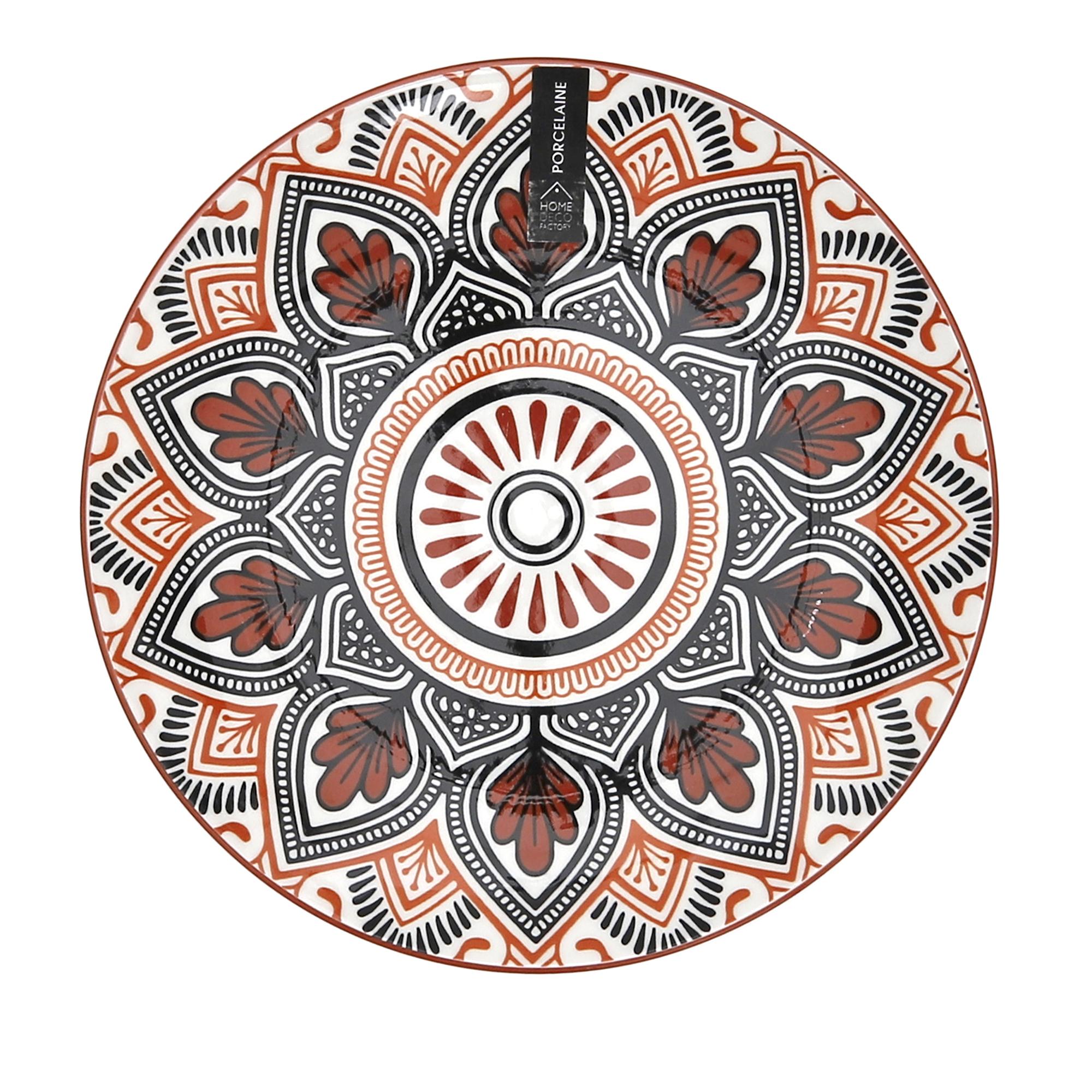 ASSIETTE MANDALA ORANGE D.19CM