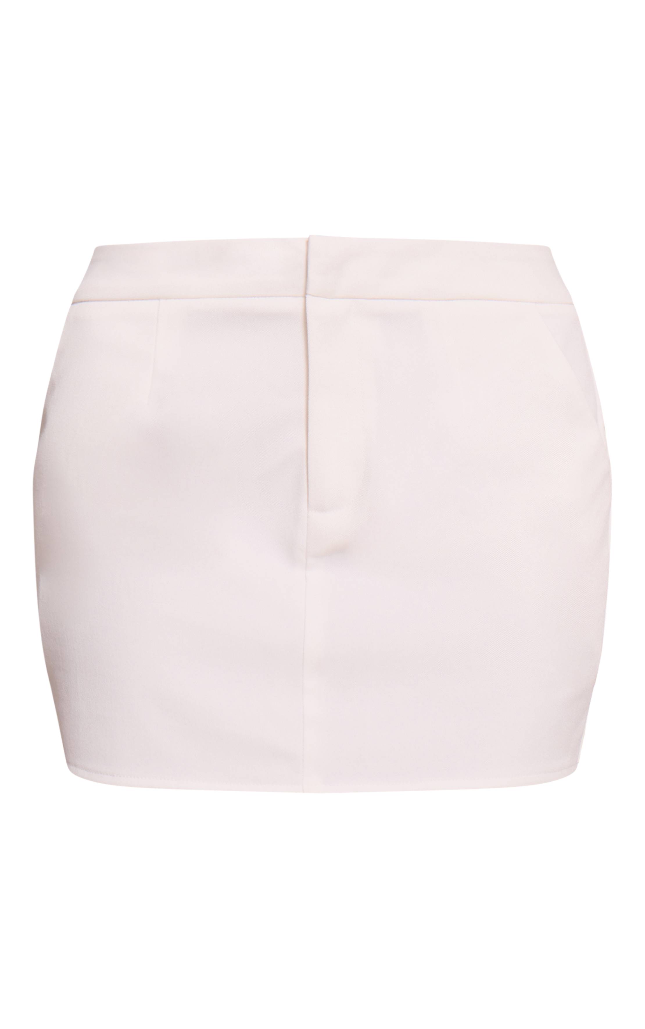 Crème Jupe Micro Mini Ajustée Tissée
