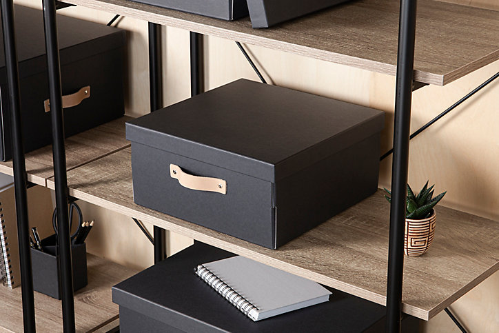 Cube de rangement Mixxit carré de 31 cm gris anthracite