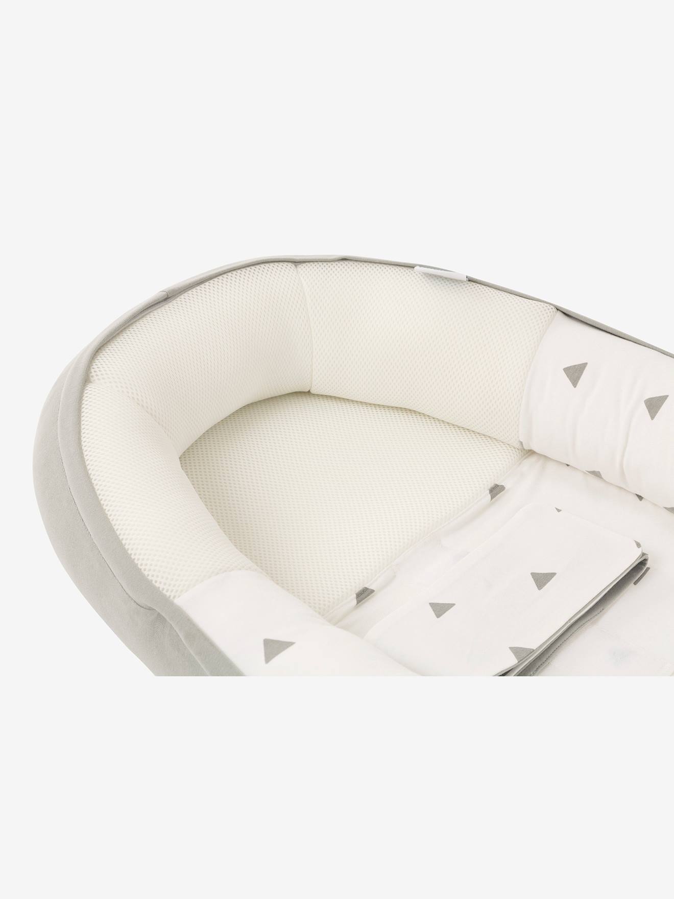Cama redutora conversível BABYMOOV Doomoo Cocoon, cinza escuro, lisa com estampas