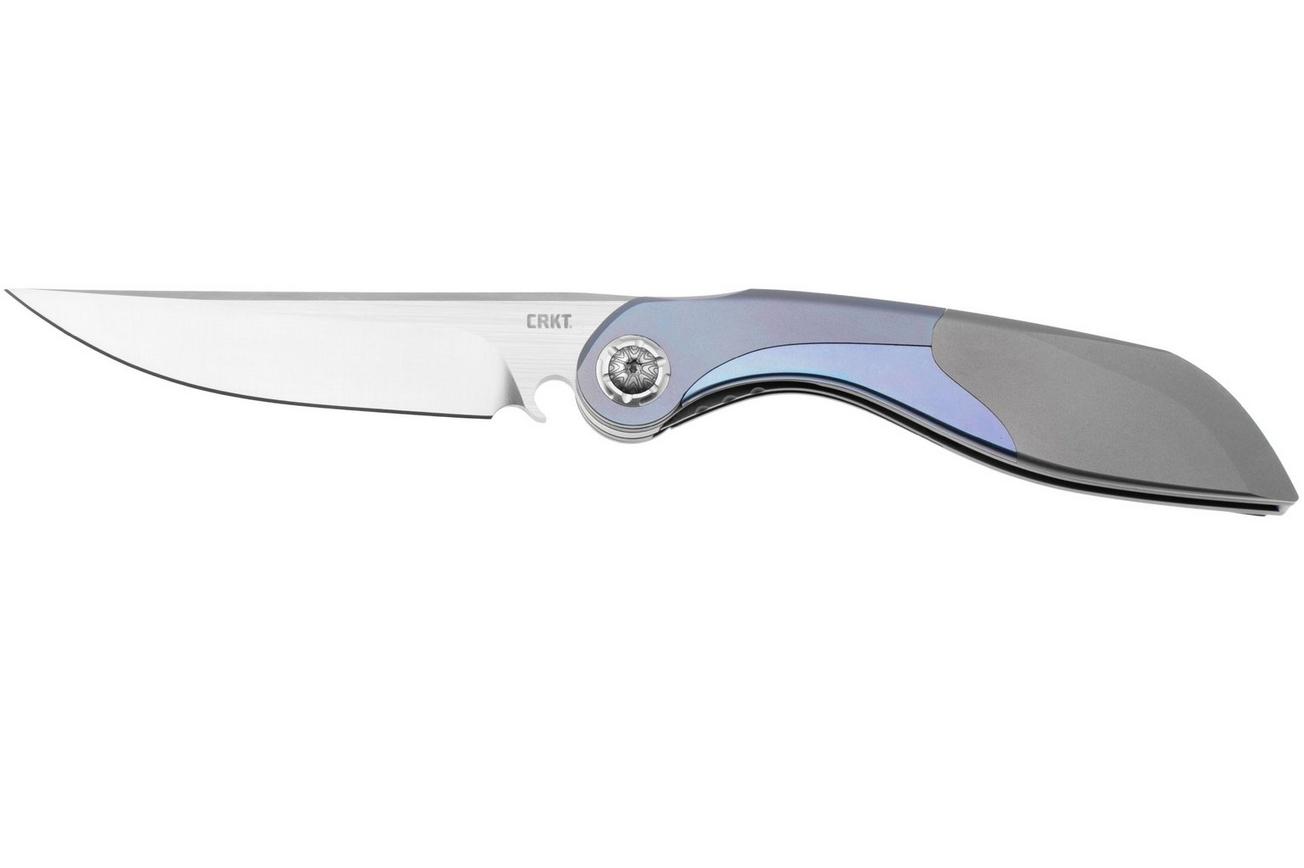 CRKT Fial 5671, Satin M390, Blue Titanium, zakmes met kurkentrekker, Princeton Wong design
