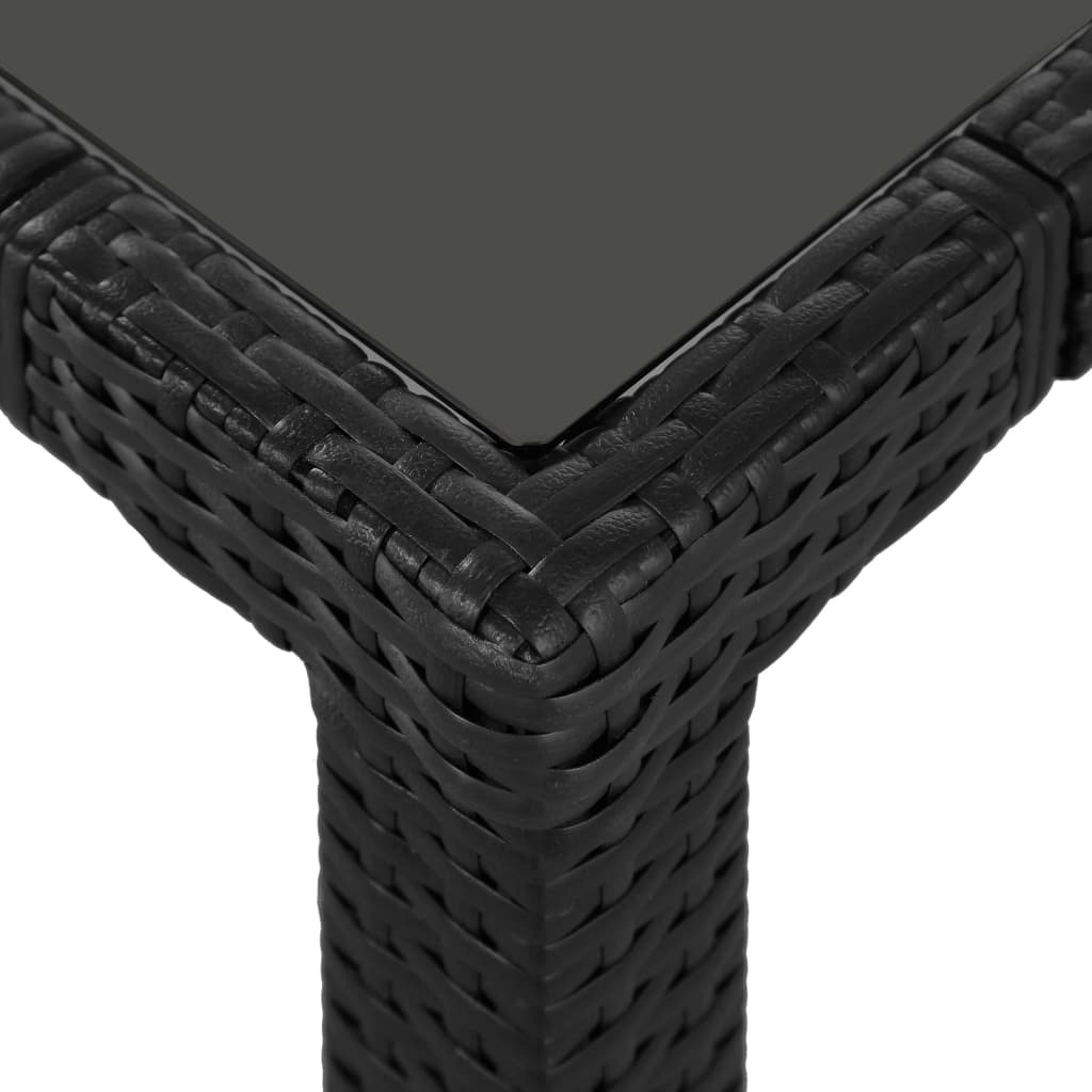 Mobilier à dîner d'extérieur 9 pièces résine tressée noir