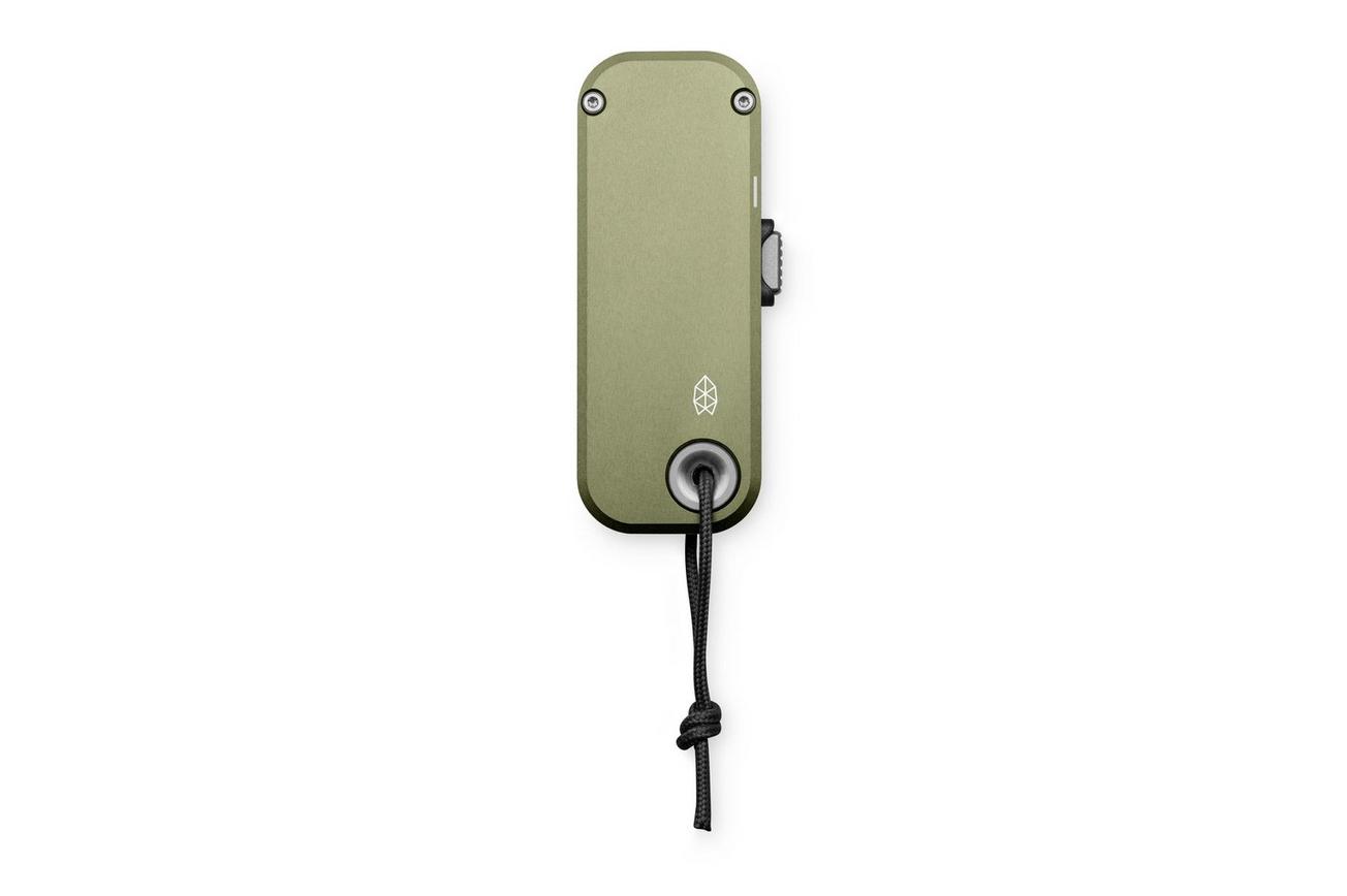 The James Brand The Palmer, OD Green Aluminum, Black Lanyard KN121179-00 utility mes