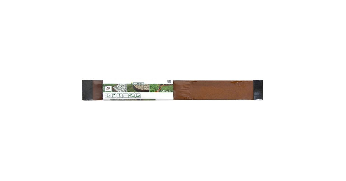 NatureBorderrand van Cortenstaal begrenzing  (3x H 10,2 x 91,4 cm, Incl. 4x grondpennen)