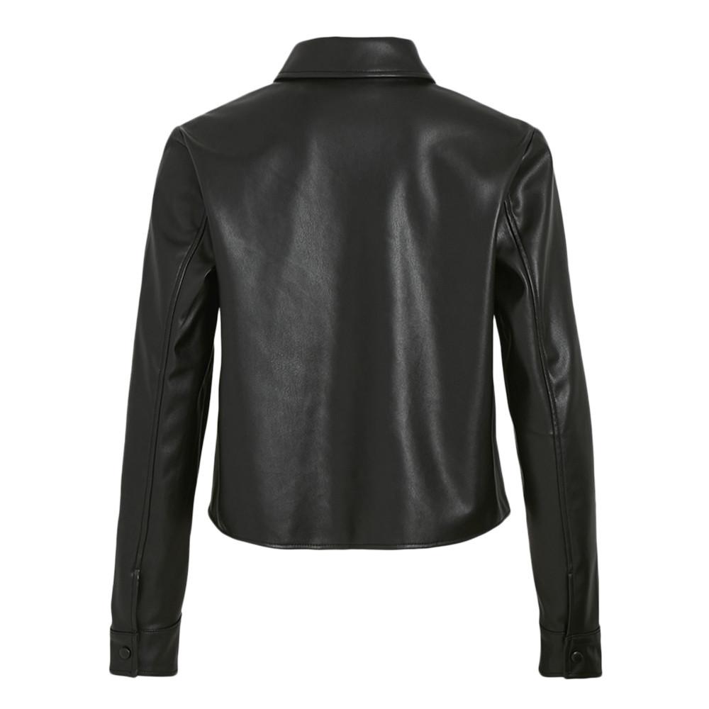 Vila Chemise Similicuir Noir Femme Vila Vielie