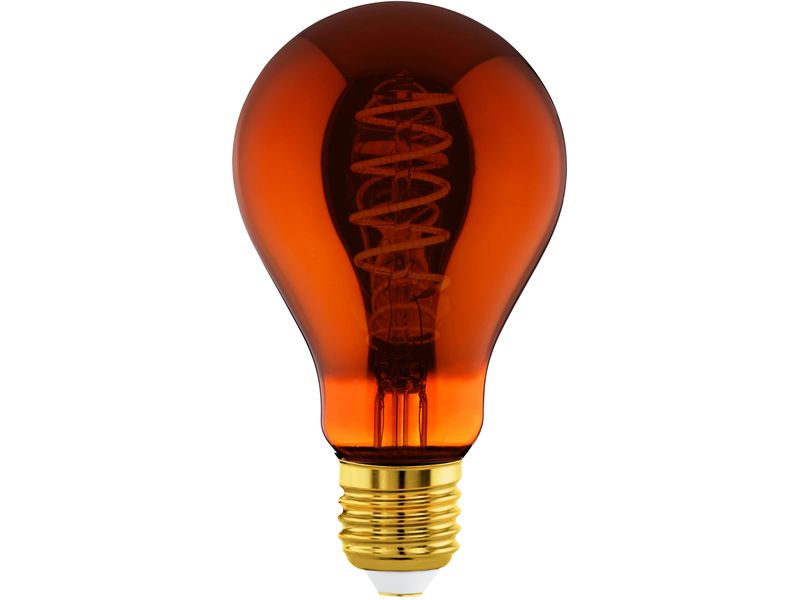 EGLO Leuchten Lampe 4 W E27 Warmweiss Deko-Leuchtmittel aus bedampftem Glas in Kupfer