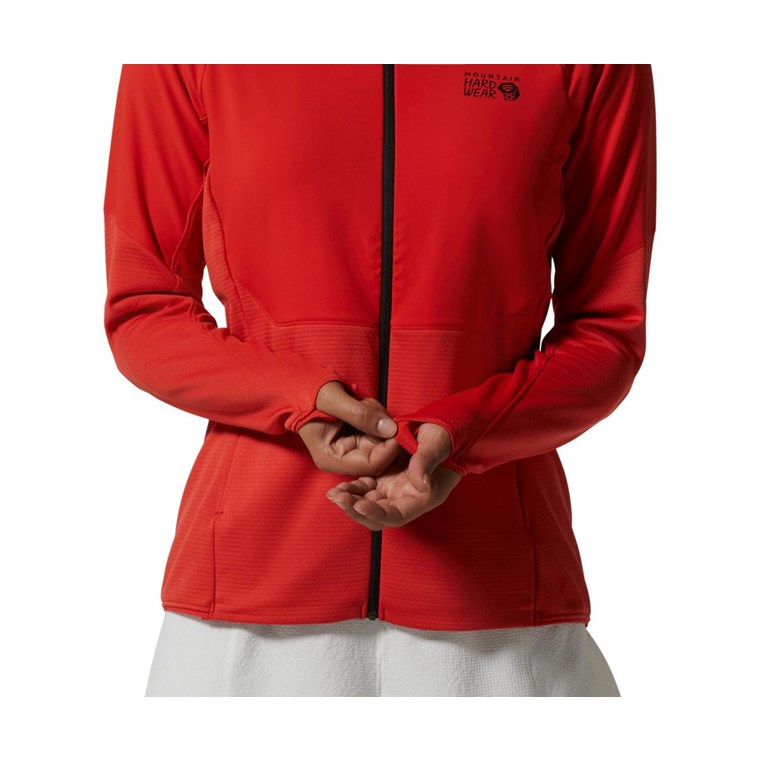 Mountain Hardwear Stratus Range Full Zip Hooded Jacket Women Summit Red
