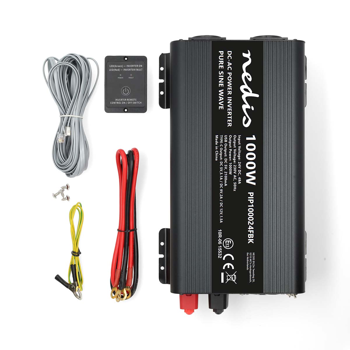Nedis PIP100024FBK Pure Sinusgolf omvormer