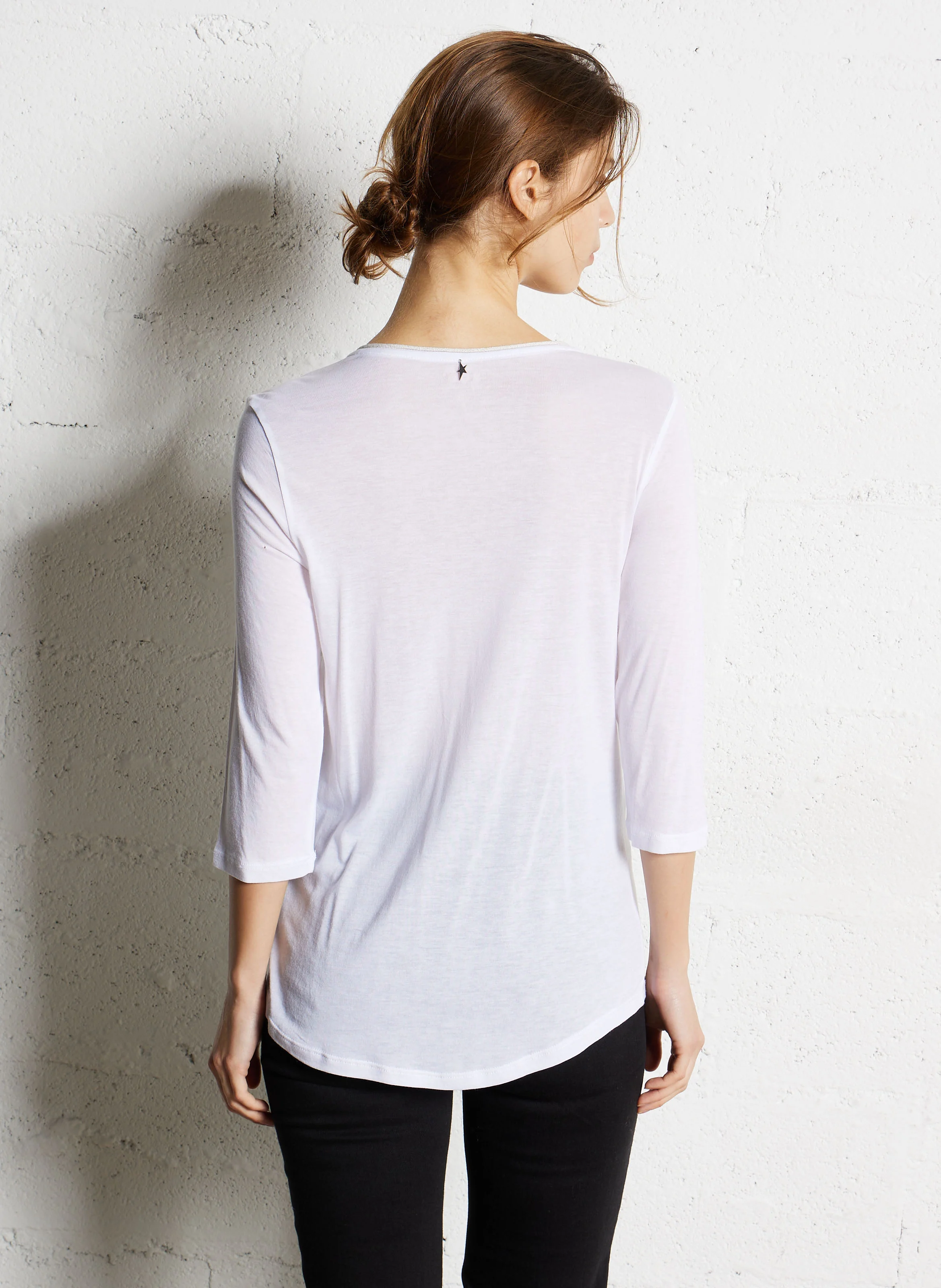 TASSIANE - Tee-shirt droit manches 3/4 | Blanc