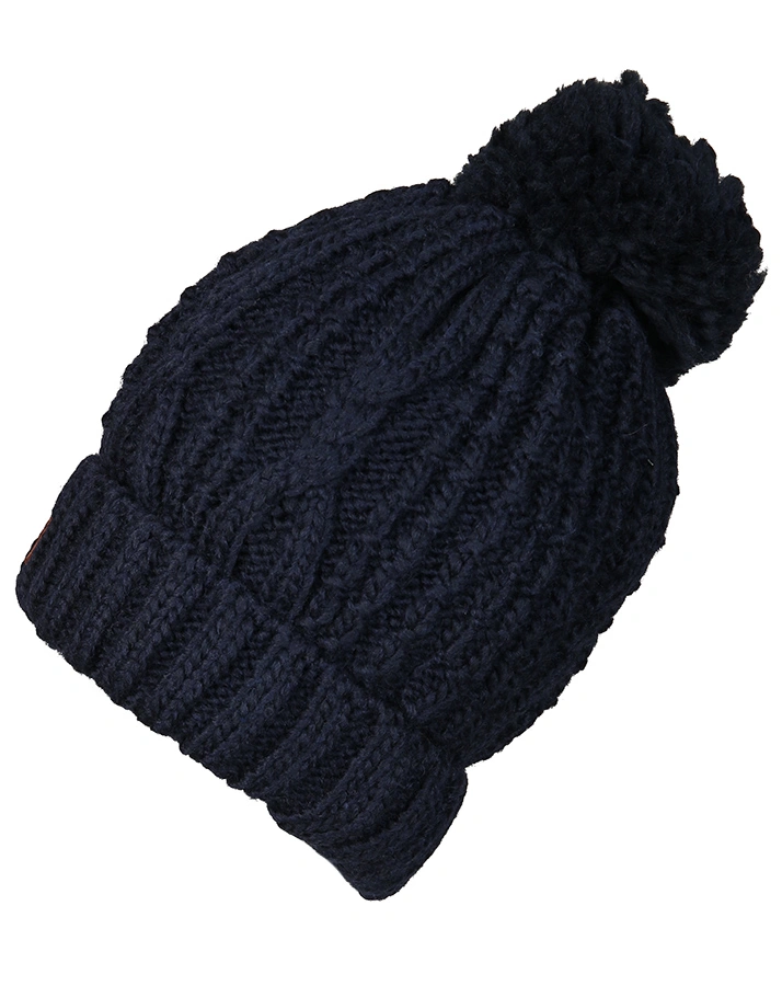 Strickmütze POMPON mit Wolle in navy