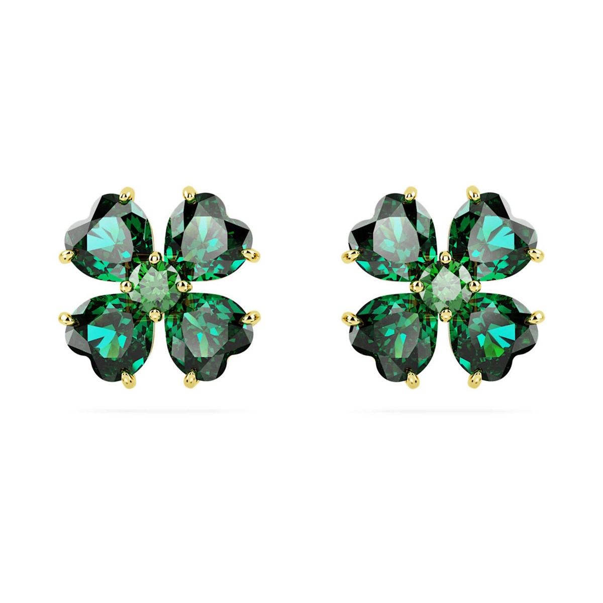 Clous d'oreilles Swarovski Idyllia trèfle vert