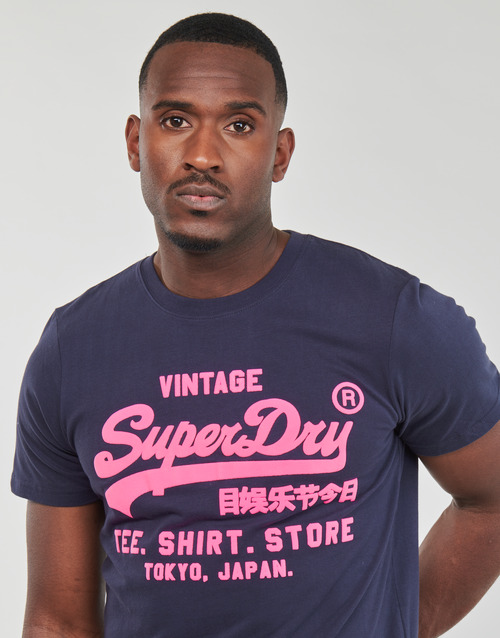 Superdry - NEON VL T SHIRT - Marine