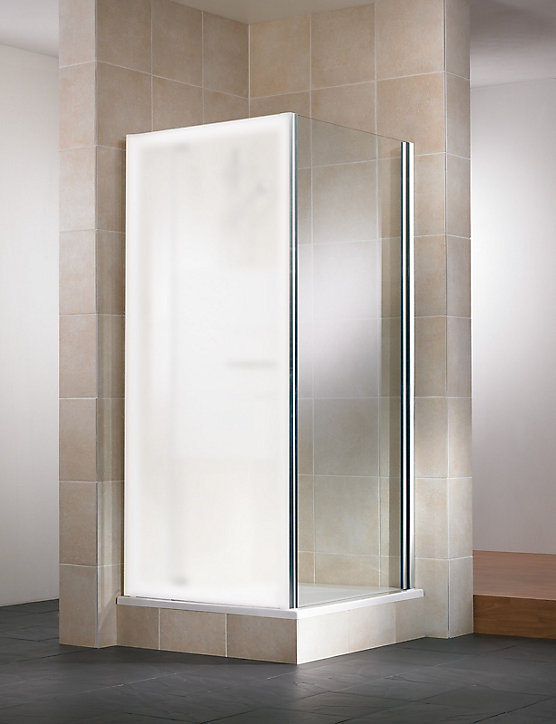 Paroi de douche fixe latérale l.90 x 185 cm, profilés alu chrome, Schulte Impériale
