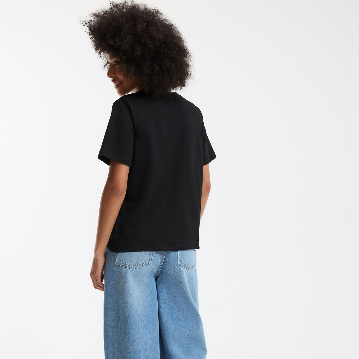 COLEÇÃO LA REDOUTE<br>Camiseta folgada com decote em V e mangas curtas