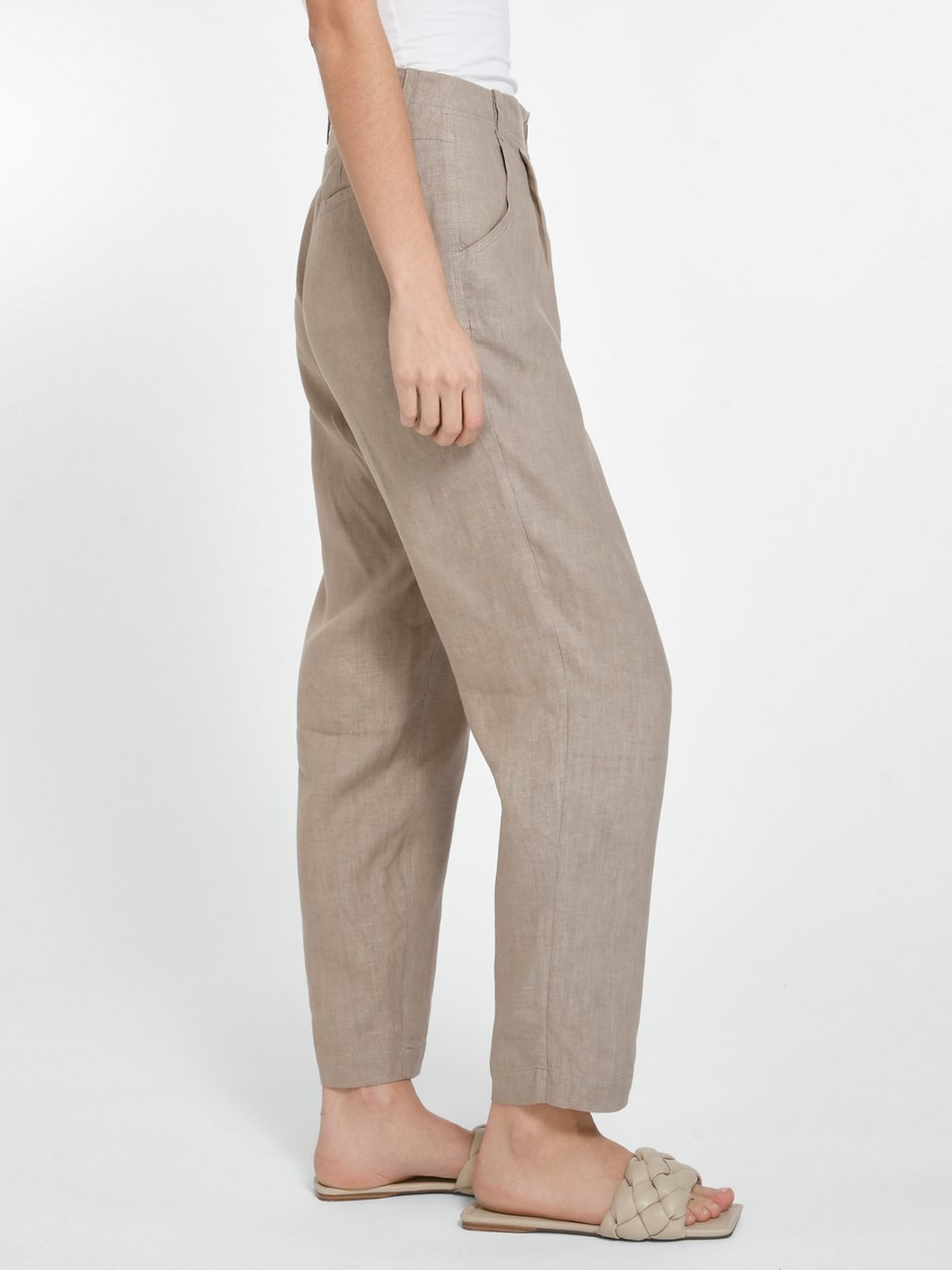 Knöchellange Hose aus 100% Leinen