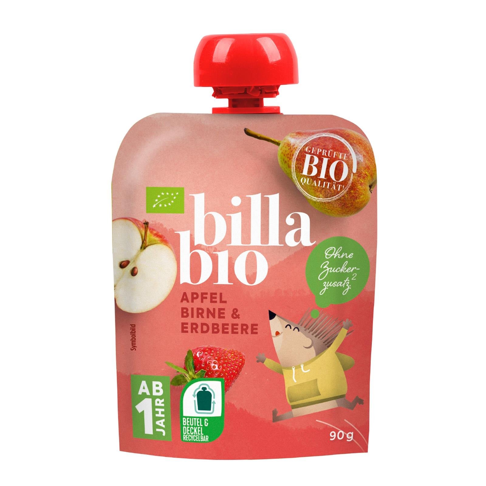 BILLA Bio Obstmus Apfel, Birne & Erdbeere