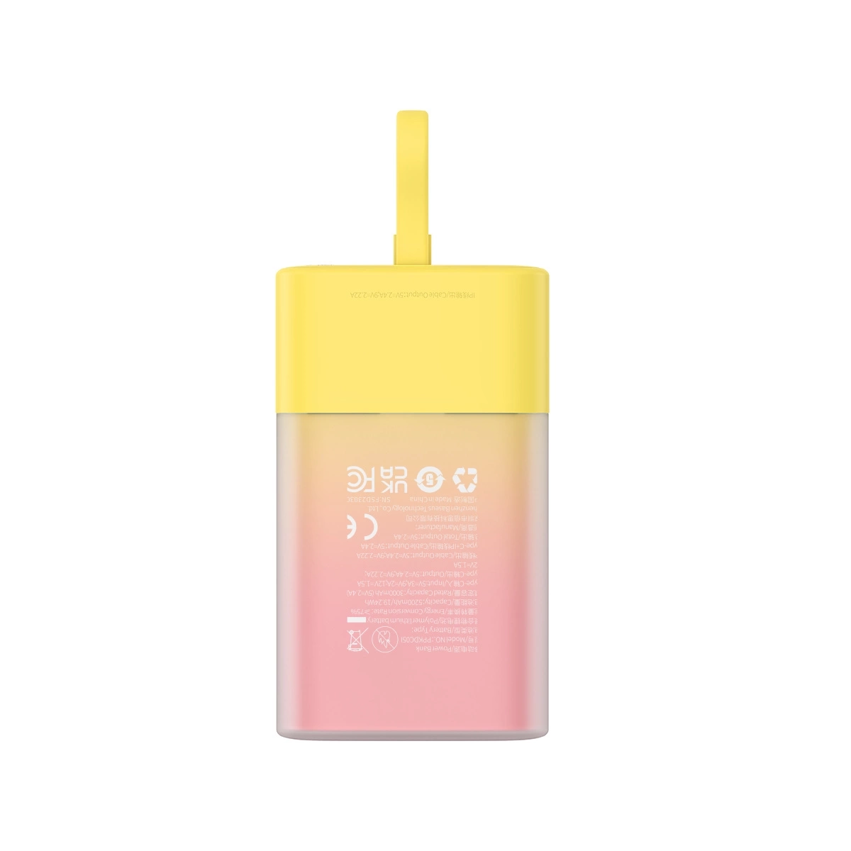 (20W) 5200mAh USB C Powerbank Power Delivery Ladegerät inkl. Lightning Ladekabel - Custard Yellow