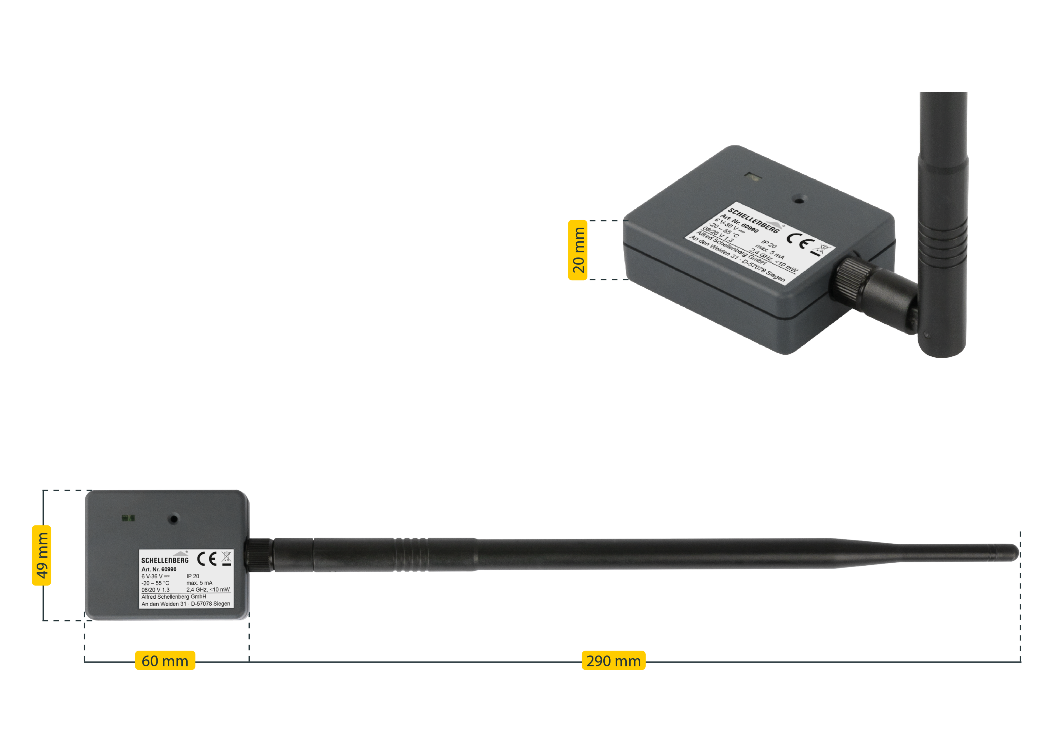 Schellenberg Smartphone Garagentoröffner mit LED