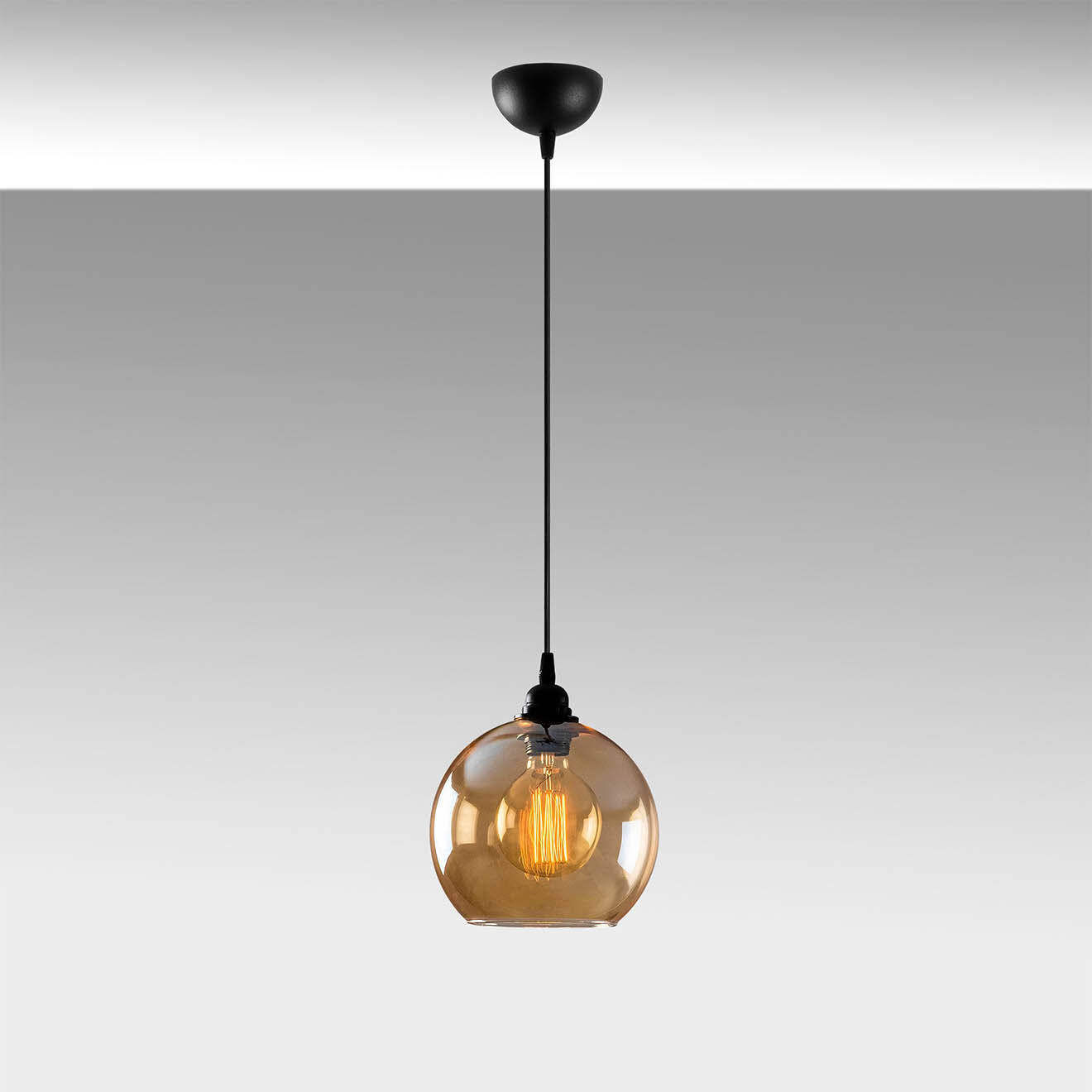 Sheen Suspension Gold  doré/noir - 20x20x116 cm